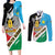 Personalized South Sudan Couples Matching Long Sleeve Bodycon Dress and Long Sleeve Button Shirt Grunge Flag Style - Wonder Print Shop