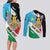 Personalized South Sudan Couples Matching Long Sleeve Bodycon Dress and Long Sleeve Button Shirt Grunge Flag Style - Wonder Print Shop