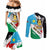 Personalized South Sudan Couples Matching Mermaid Dress and Long Sleeve Button Shirt Grunge Flag Style