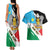 Personalized South Sudan Couples Matching Tank Maxi Dress and Hawaiian Shirt Grunge Flag Style - Wonder Print Shop