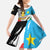 Personalized South Sudan Kid Short Sleeve Dress Grunge Flag Style - Wonder Print Shop