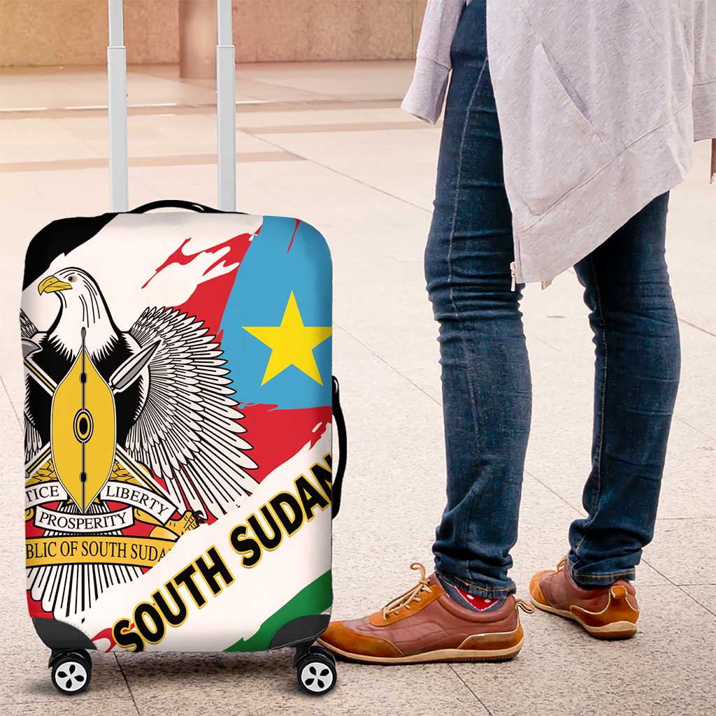 South Sudan Luggage Cover Grunge Flag Style - Wonder Print Shop