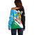 Personalized South Sudan Off Shoulder Sweater Grunge Flag Style - Wonder Print Shop