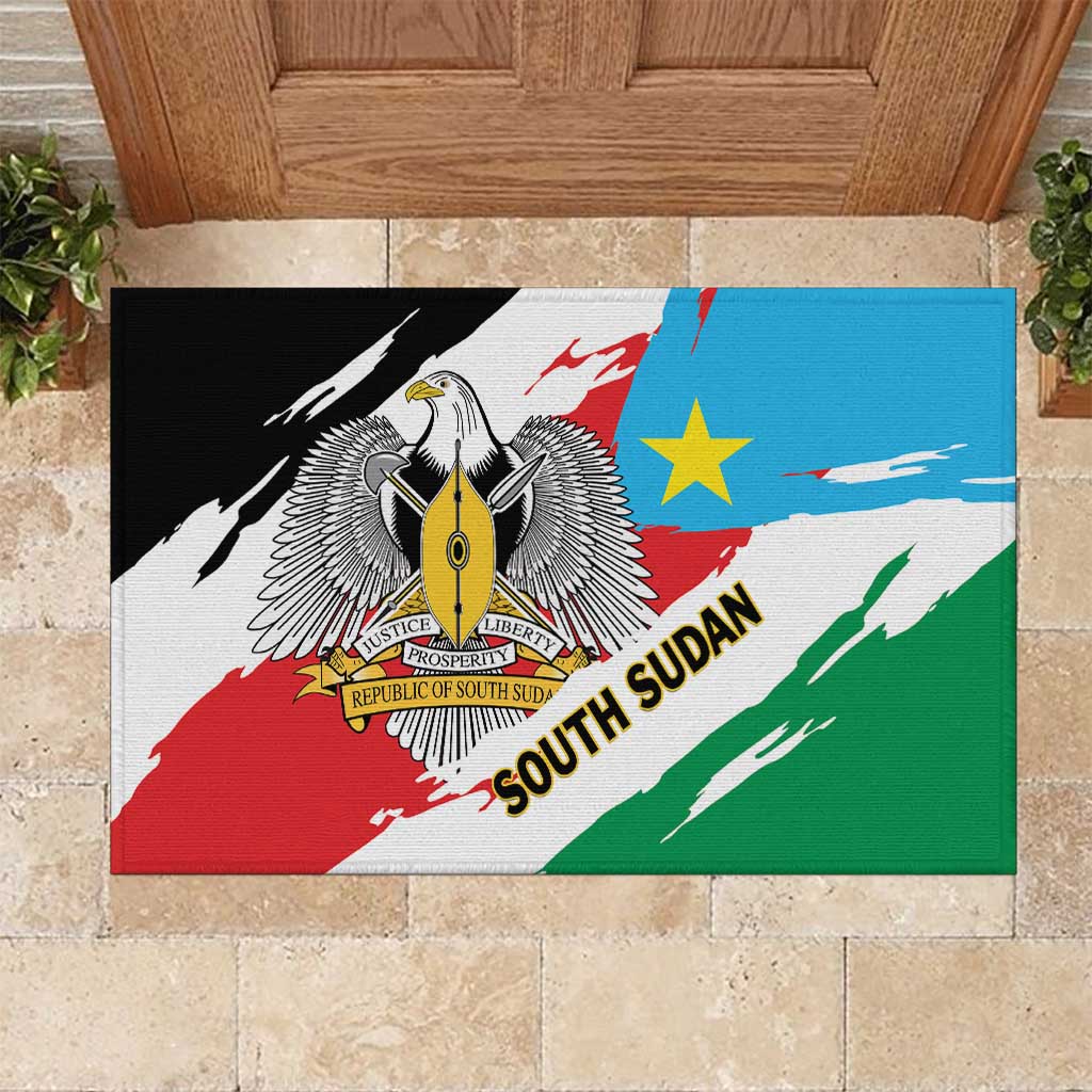 South Sudan Rubber Doormat Grunge Flag Style - Wonder Print Shop