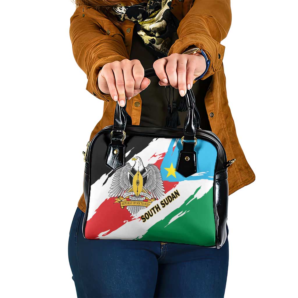 South Sudan Shoulder Handbag Grunge Flag Style