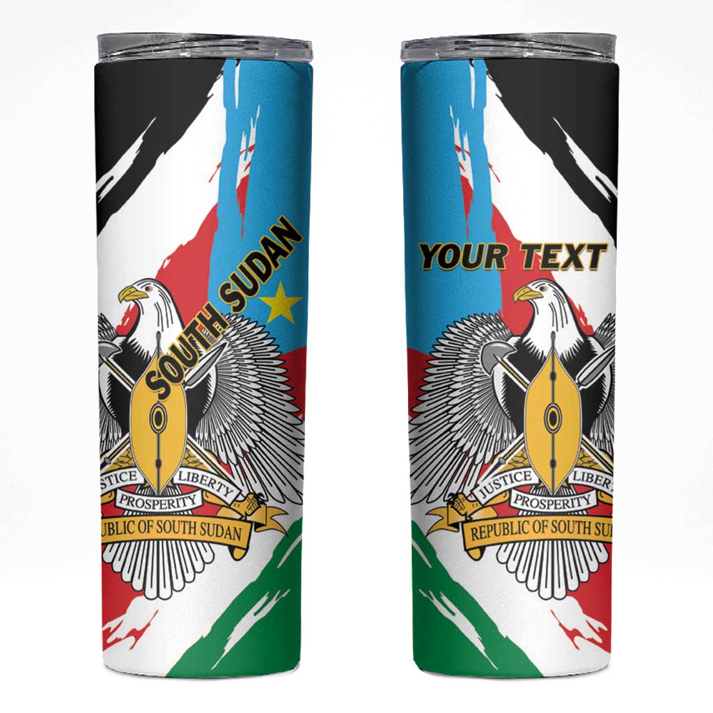 Personalized South Sudan Skinny Tumbler Grunge Flag Style - Wonder Print Shop