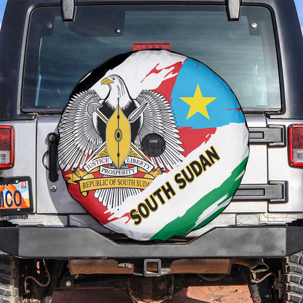 South Sudan Spare Tire Cover Grunge Flag Style - Wonder Print Shop