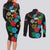 South Sudan Couples Matching Long Sleeve Bodycon Dress and Long Sleeve Button Shirt Hibiscus Floral African Pattern - Wonder Print Shop