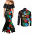 South Sudan Couples Matching Mermaid Dress and Long Sleeve Button Shirt Hibiscus Floral African Pattern