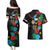 South Sudan Couples Matching Puletasi and Hawaiian Shirt Hibiscus Floral African Pattern - Wonder Print Shop