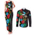 South Sudan Couples Matching Tank Maxi Dress and Long Sleeve Button Shirt Hibiscus Floral African Pattern - Wonder Print Shop