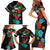 South Sudan Family Matching Short Sleeve Bodycon Dress and Hawaiian Shirt Hibiscus Floral African Pattern - Wonder Print Shop