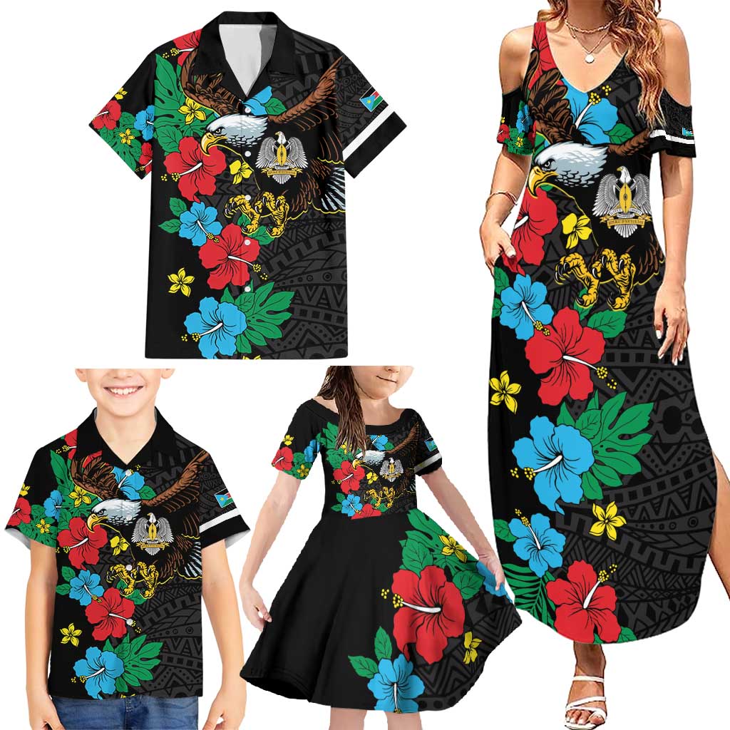 South Sudan Family Matching Summer Maxi Dress and Hawaiian Shirt Hibiscus Floral African Pattern - Wonder Print Shop