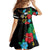 South Sudan Kid Short Sleeve Dress Hibiscus Floral African Pattern - Wonder Print Shop