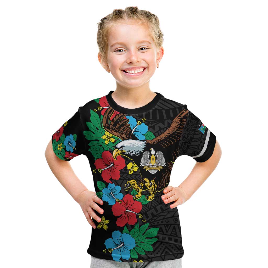 South Sudan Kid T Shirt Hibiscus Floral African Pattern - Wonder Print Shop