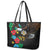 South Sudan Leather Tote Bag Hibiscus Floral African Pattern - Wonder Print Shop