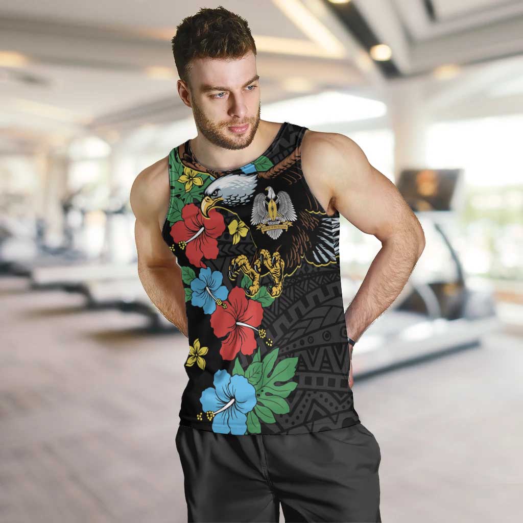 South Sudan Men Tank Top Hibiscus Floral African Pattern - Wonder Print Shop