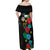 South Sudan Off Shoulder Maxi Dress Hibiscus Floral African Pattern - Wonder Print Shop