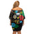 South Sudan Off Shoulder Short Dress Hibiscus Floral African Pattern - Wonder Print Shop