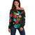 South Sudan Off Shoulder Sweater Hibiscus Floral African Pattern - Wonder Print Shop