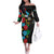 South Sudan Off The Shoulder Long Sleeve Dress Hibiscus Floral African Pattern - Wonder Print Shop