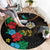 South Sudan Round Carpet Hibiscus Floral African Pattern