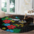 South Sudan Round Carpet Hibiscus Floral African Pattern