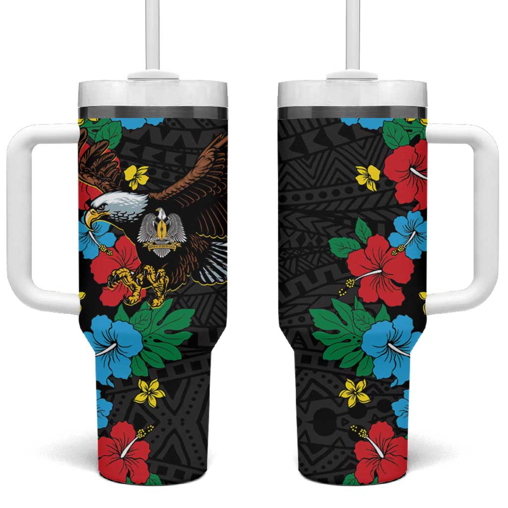 South Sudan Tumbler With Handle Hibiscus Floral African Pattern - Wonder Print Shop