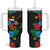 South Sudan Tumbler With Handle Hibiscus Floral African Pattern - Wonder Print Shop