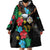 South Sudan Wearable Blanket Hoodie Hibiscus Floral African Pattern - Wonder Print Shop