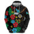 South Sudan Zip Hoodie Hibiscus Floral African Pattern - Wonder Print Shop