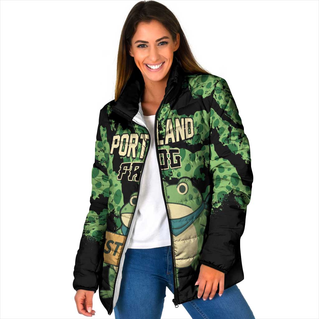 Personalized Portland Frog Resist Padded Jacket Frogs Against Fascism - Wonder Print Shop