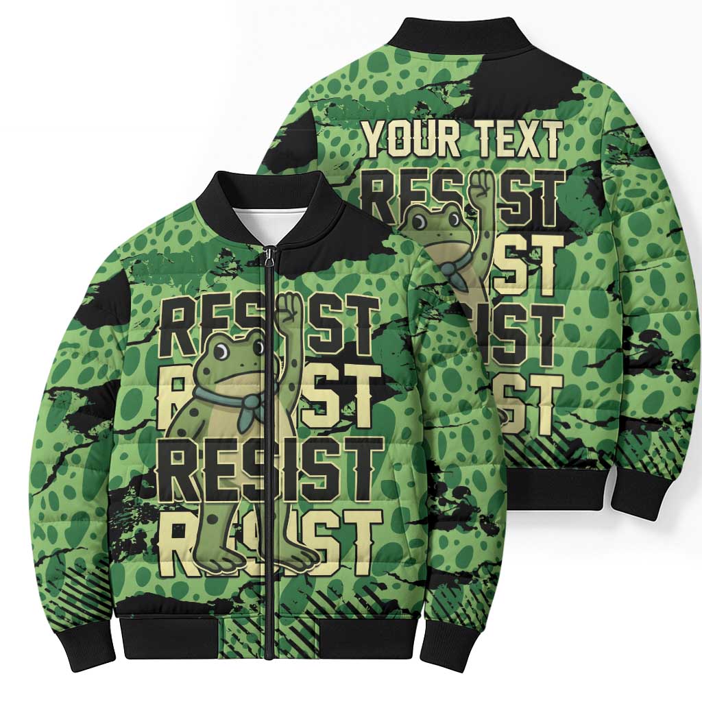 Personalized Portland Frog Protest Bomber Puffer Jacket Only You Can Prevent Fascism - Wonder Print Shop