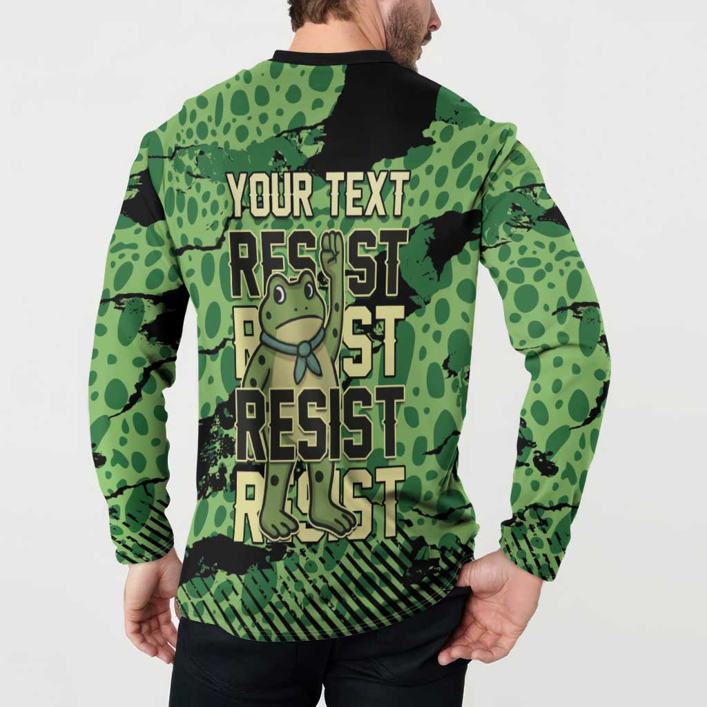 Personalized Portland Frog Protest Button Sweatshirt Only You Can Prevent Fascism - Wonder Print Shop