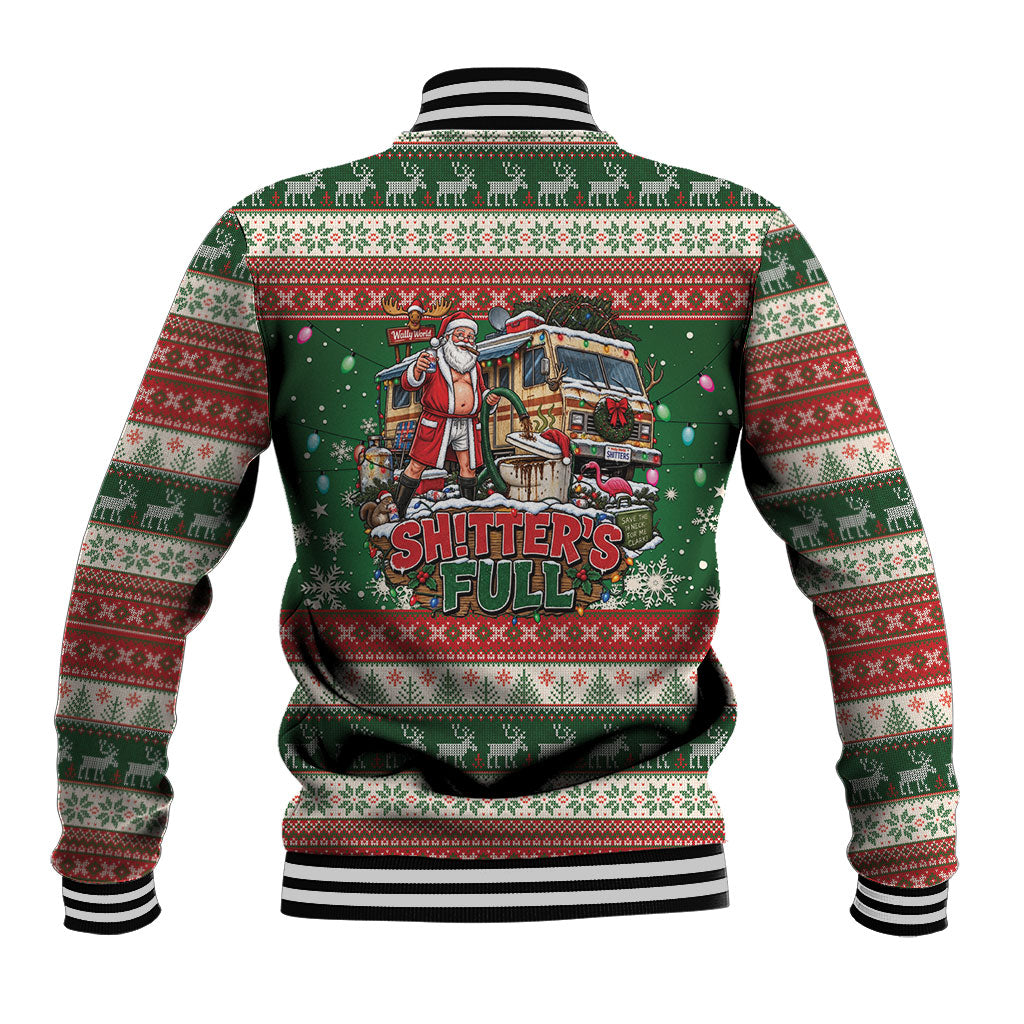 Shitter was Full Baseball Jacket Funny Christmas