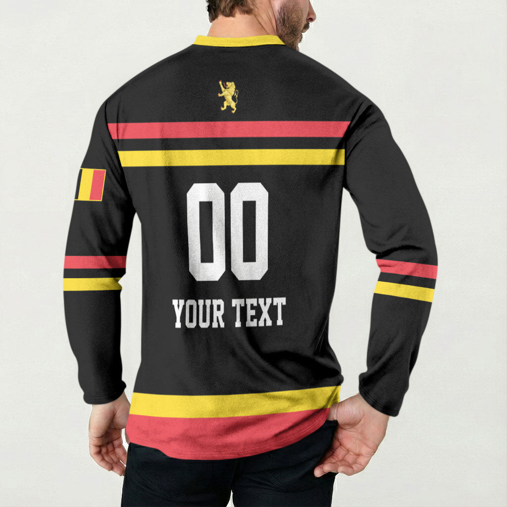 Custom Hockey Belgium Button Sweatshirt Go Champions