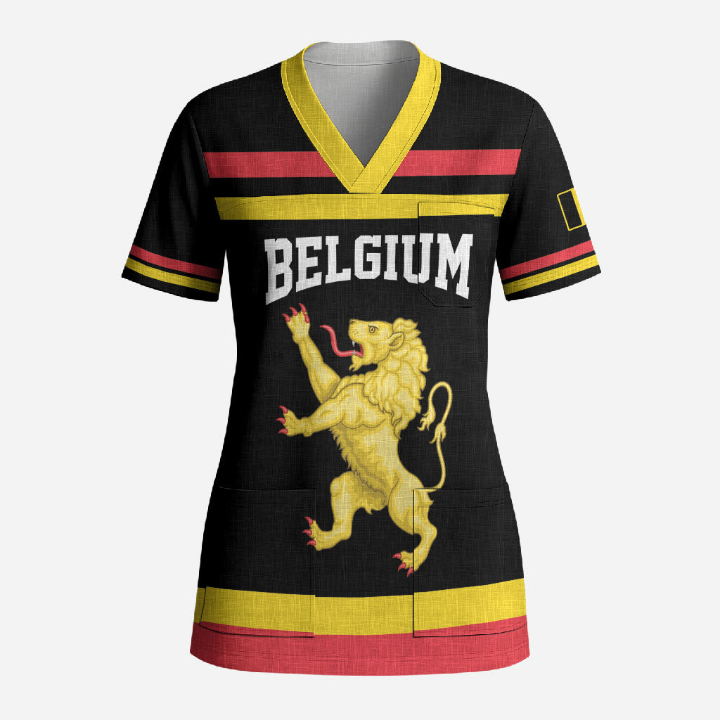 Custom Hockey Belgium Scrub Top Go Champions
