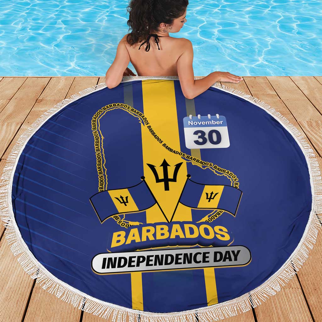 Barbados 30th November Beach Blanket Independence Day Flag Map - Wonder Print Shop
