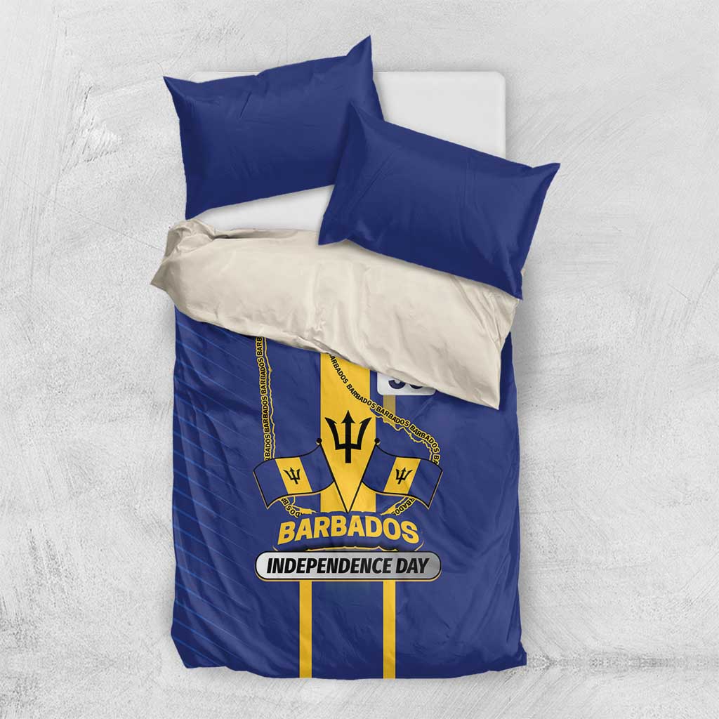 Barbados 30th November Bedding Set Independence Day Flag Map - Wonder Print Shop