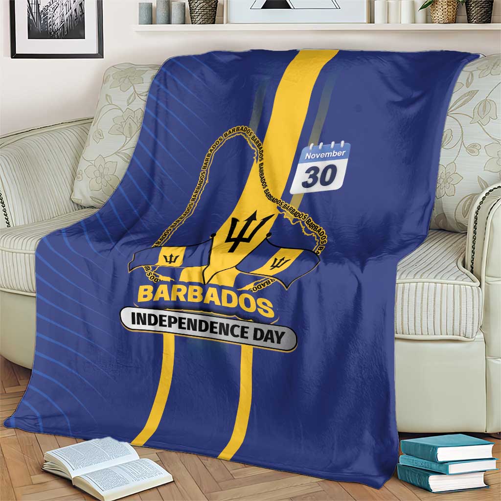 Barbados 30th November Blanket Independence Day Flag Map - Wonder Print Shop