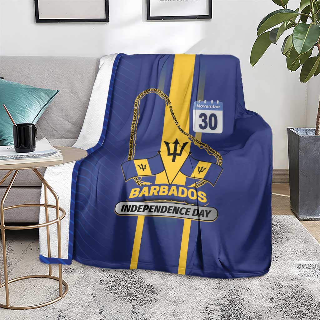 Barbados 30th November Blanket Independence Day Flag Map - Wonder Print Shop