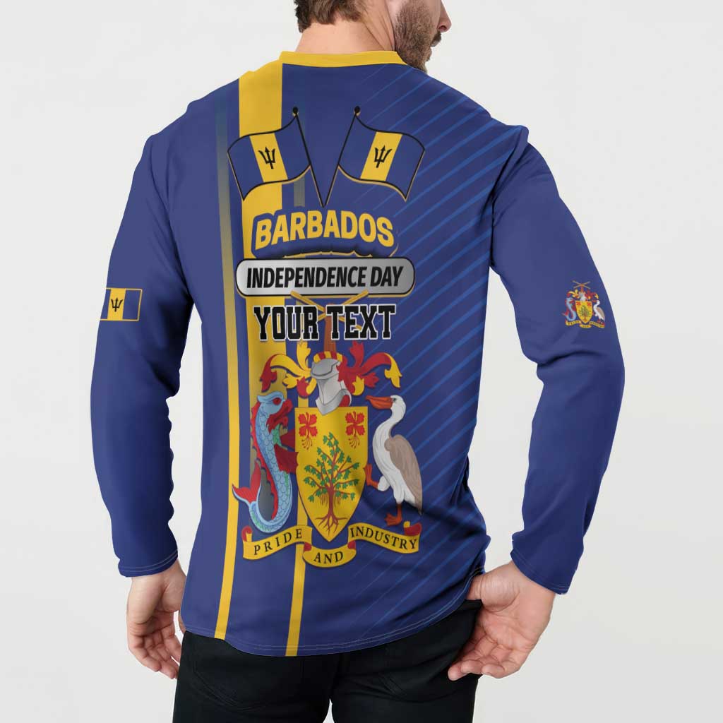 Personalized Barbados 30th November Button Sweatshirt Independence Day Flag Map - Wonder Print Shop