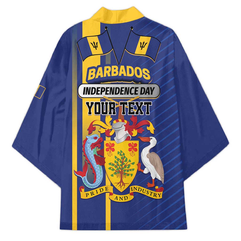 Personalized Barbados 30th November Kimono Independence Day Flag Map - Wonder Print Shop