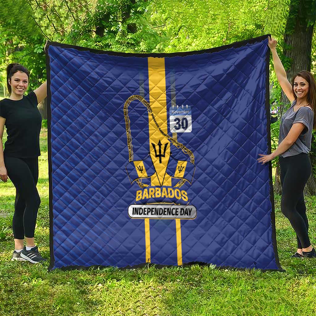 Barbados 30th November Quilt Independence Day Flag Map - Wonder Print Shop
