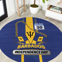 Barbados 30th November Round Carpet Independence Day Flag Map - Wonder Print Shop