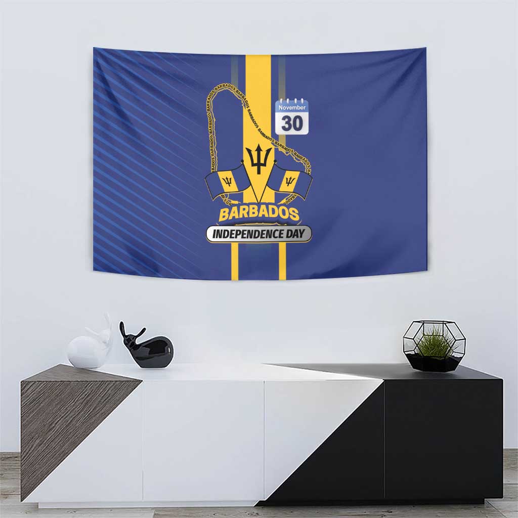 Barbados 30th November Tapestry Independence Day Flag Map - Wonder Print Shop