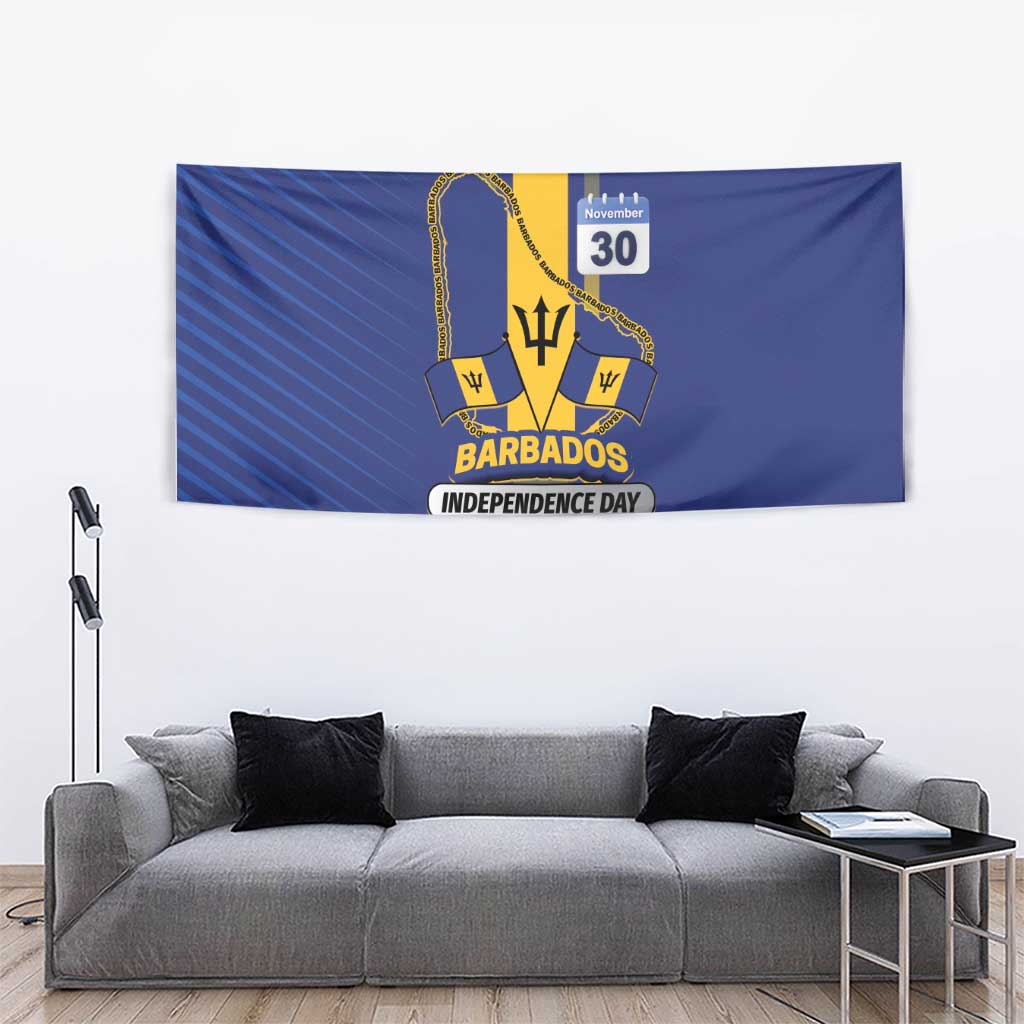 Barbados 30th November Tapestry Independence Day Flag Map - Wonder Print Shop