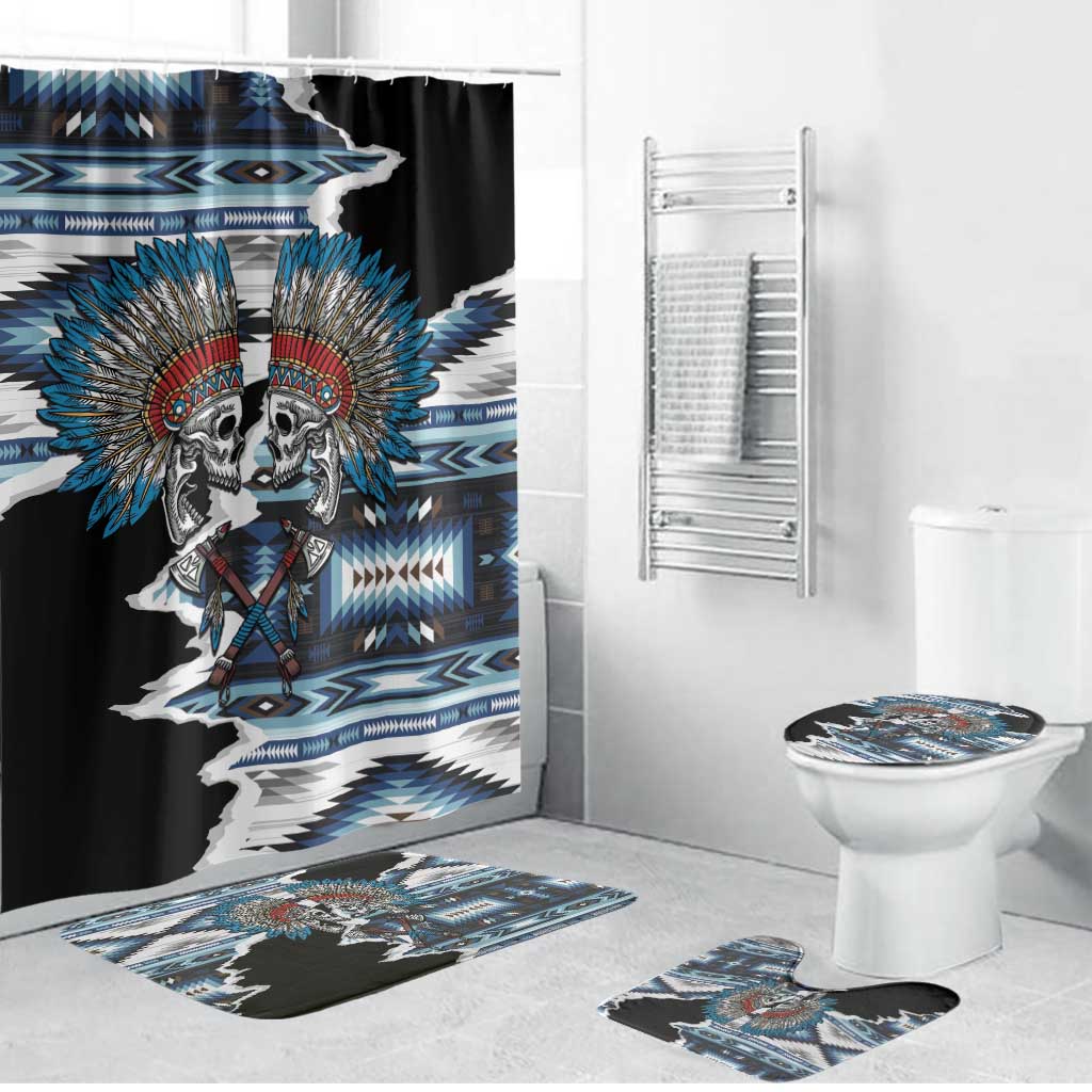Native American Chief Skull With Axe Bathroom Set - Wonder Print Shop
