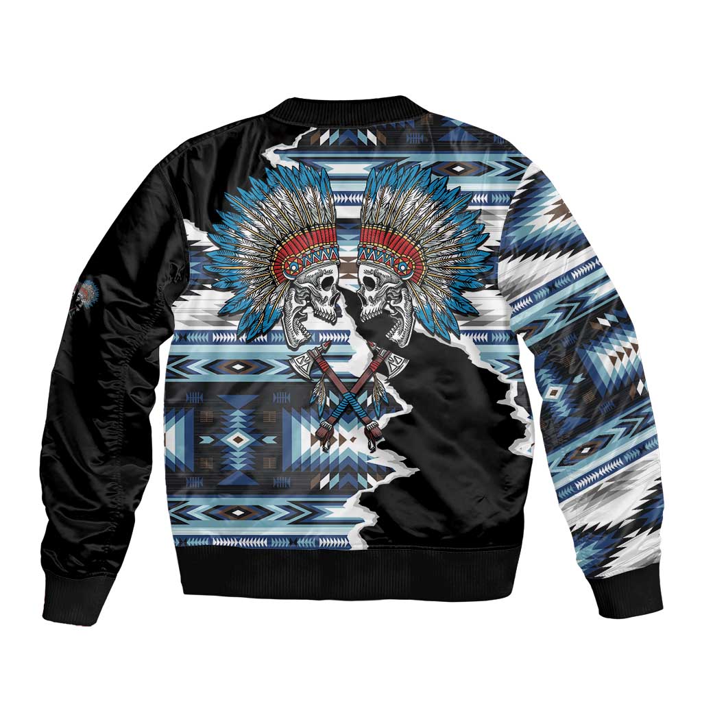 Native American Chief Skull With Axe Bomber Jacket - Wonder Print Shop
