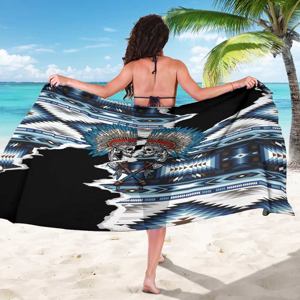 Native American Chief Skull With Axe Sarong - Wonder Print Shop